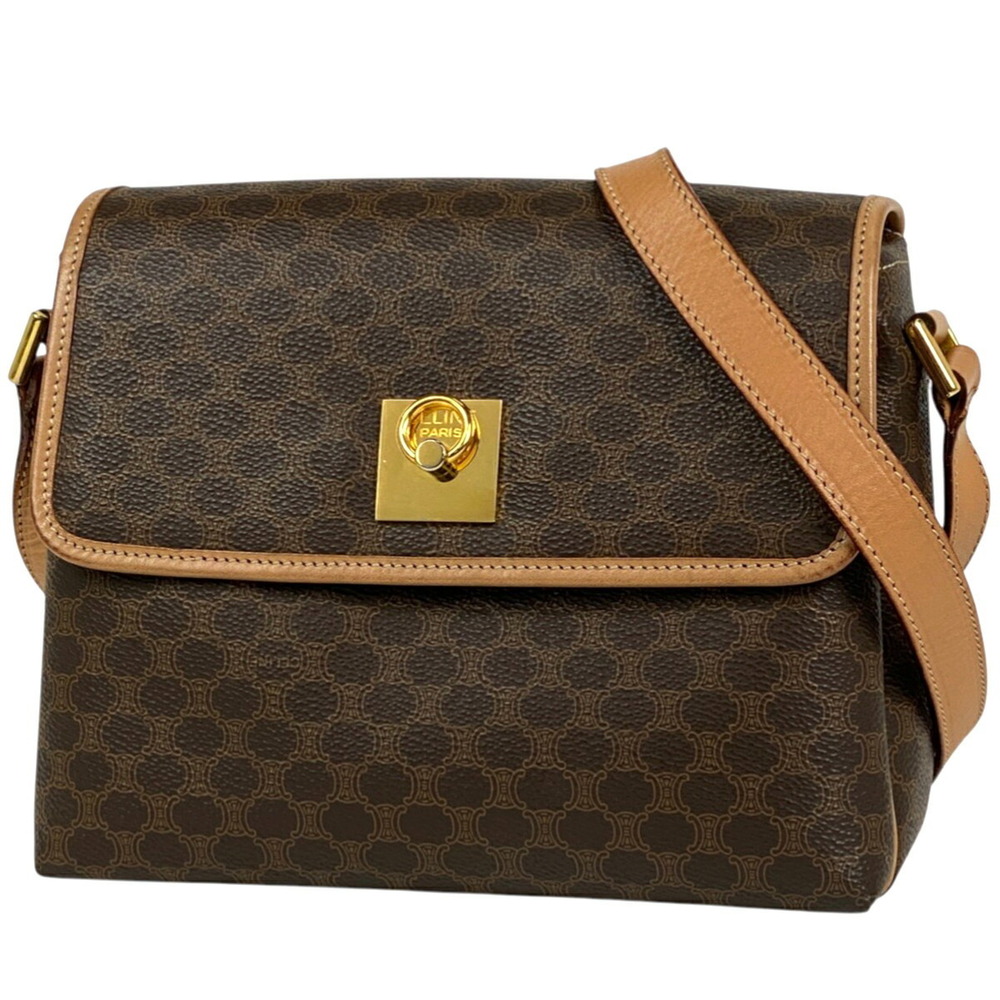 Celine Macadam shoulder bag cross Body Bum Crossbody Belt canvas brown